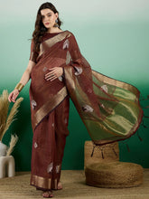 Womens Fashion Ethnic Brown Color Sarees-MLSHWSA1448BRN0ONE